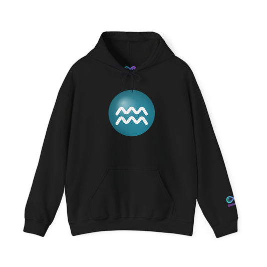 Unisex Aquarius Zodiac Hoodie — Astrology Glyph Sweatshirt