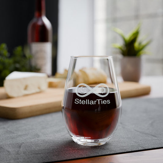 StellarTies Engraved Stemless Wine Glass 11.5oz
