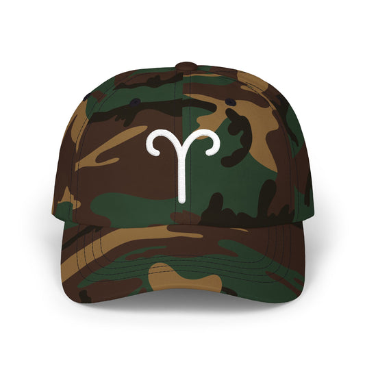 Aries Zodiac Hat — White Glyph