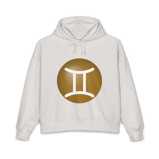 Women's Gemini Zodiac Hoodie — Organic Midweight Astrology Glyph Sweatshirt