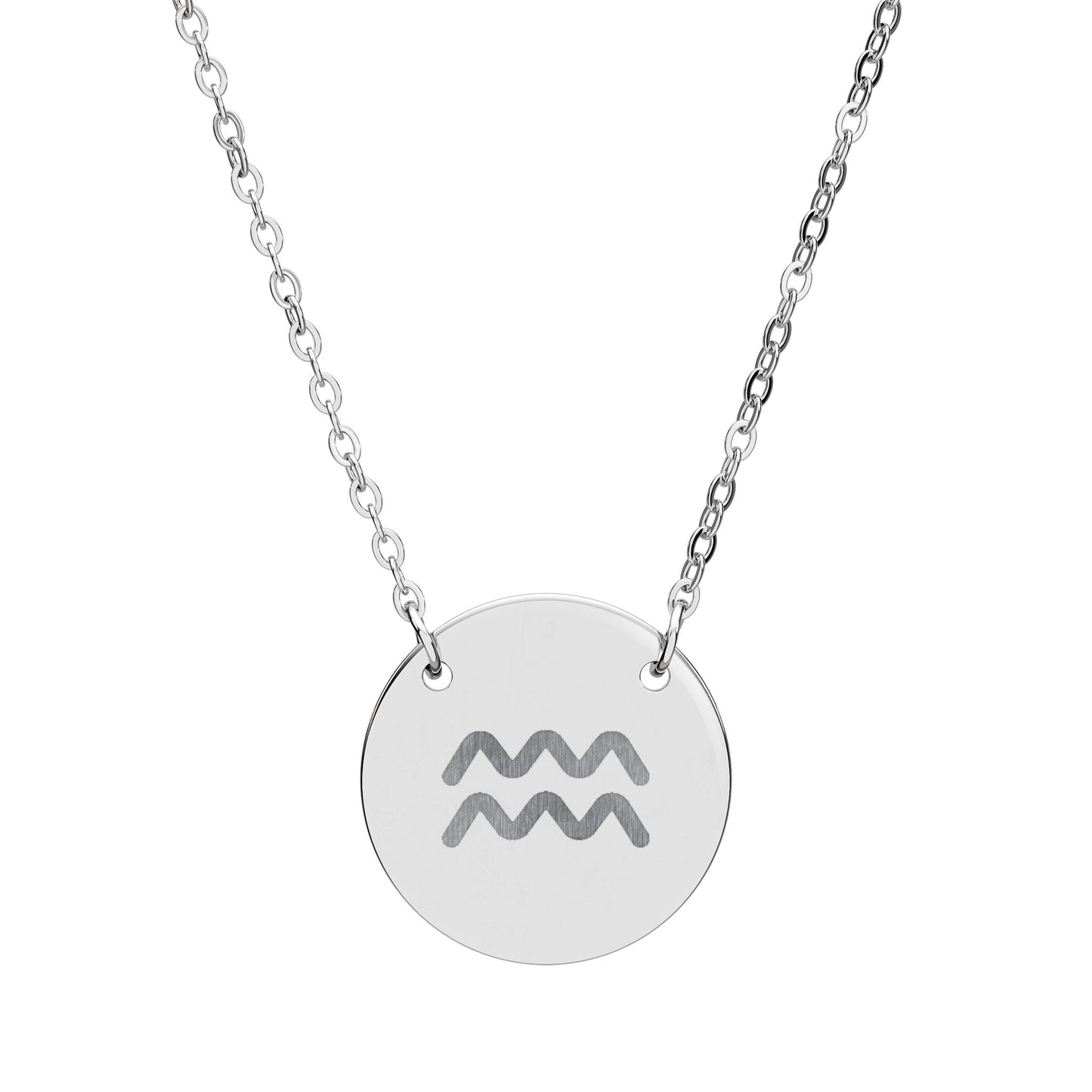 Aquarius Engraved Zodiac Necklace