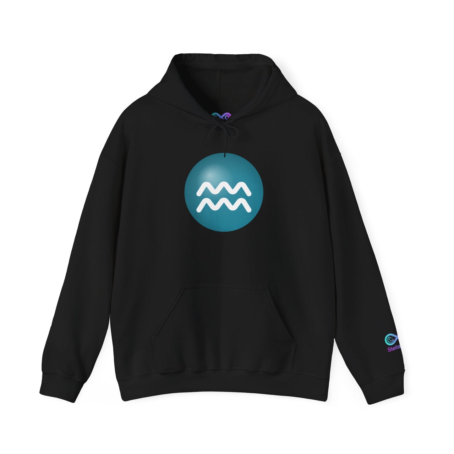 Unisex Aquarius Zodiac Hoodie — Astrology Glyph Sweatshirt