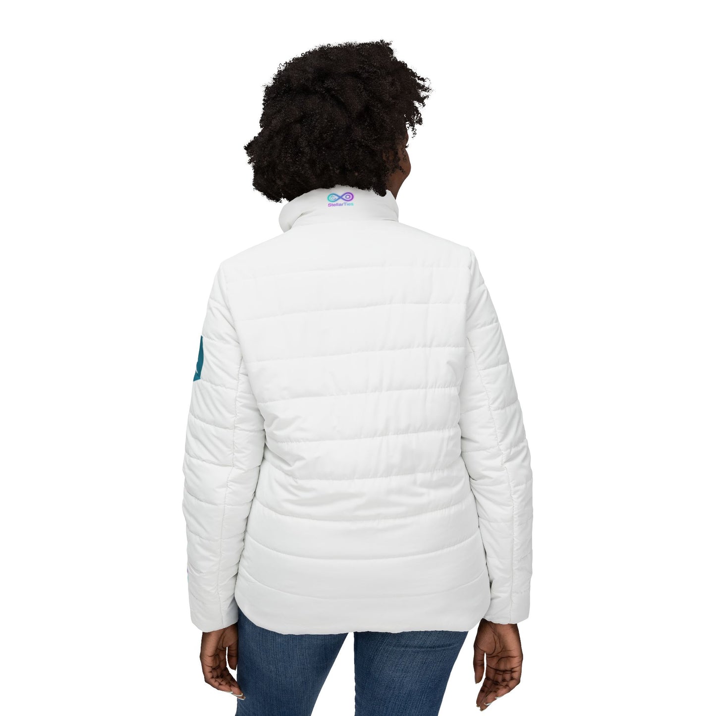 Women's Aquarius White Quilted Puffer Jacket