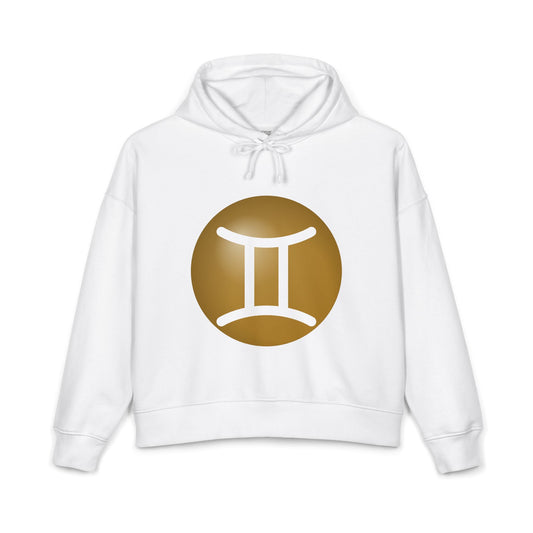 Women's Gemini Zodiac Hoodie — Organic Midweight Astrology Glyph Sweatshirt