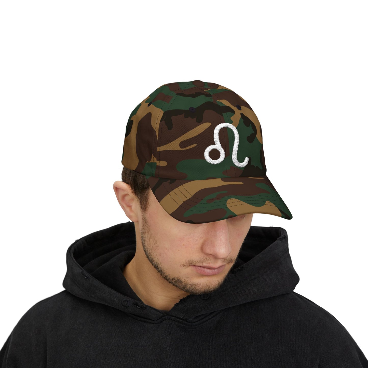 Leo Zodiac Hat — White Glyph