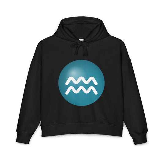 Women's Aquarius Glyph Hoodie — Organic Midweight Astrology Sweatshirt