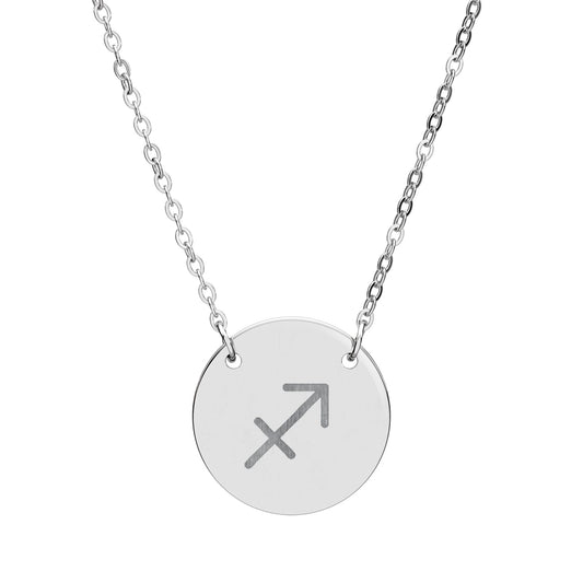 Sagittarius Engraved Zodiac Necklace