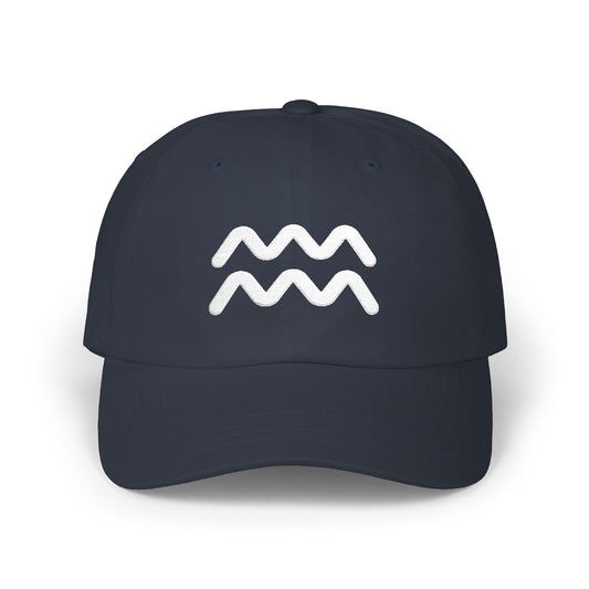 Aquarius Zodiac Hat — White Glyph