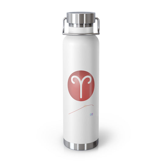 Aries Zodiac 22oz Vacuum Bottle — Copper-Accented Insulated Water Bottle