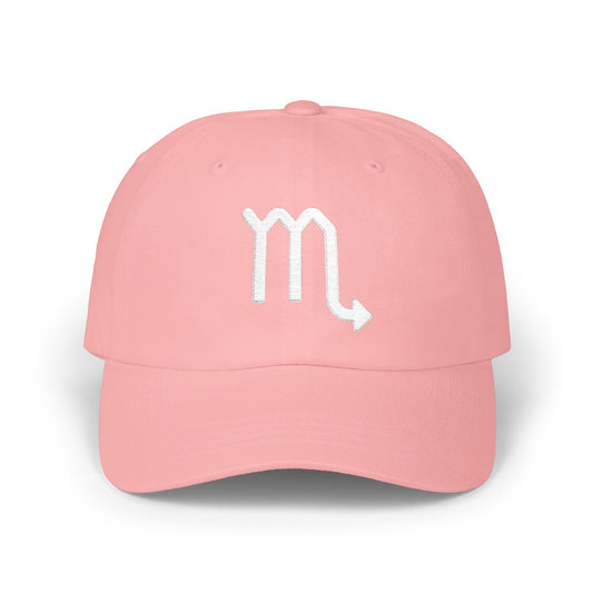 Scorpio Zodiac Hat — White Glyph