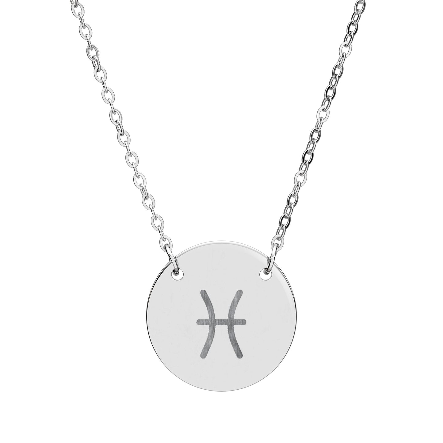 Pisces Engraved Zodiac Necklace