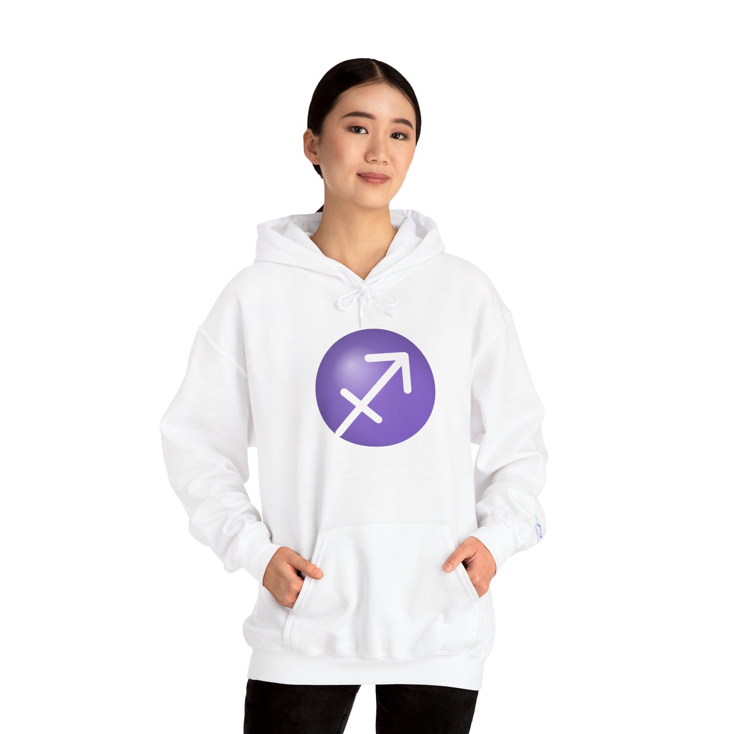 Unisex Sagittarius Zodiac Hoodie – Purple Astrology Sweatshirt