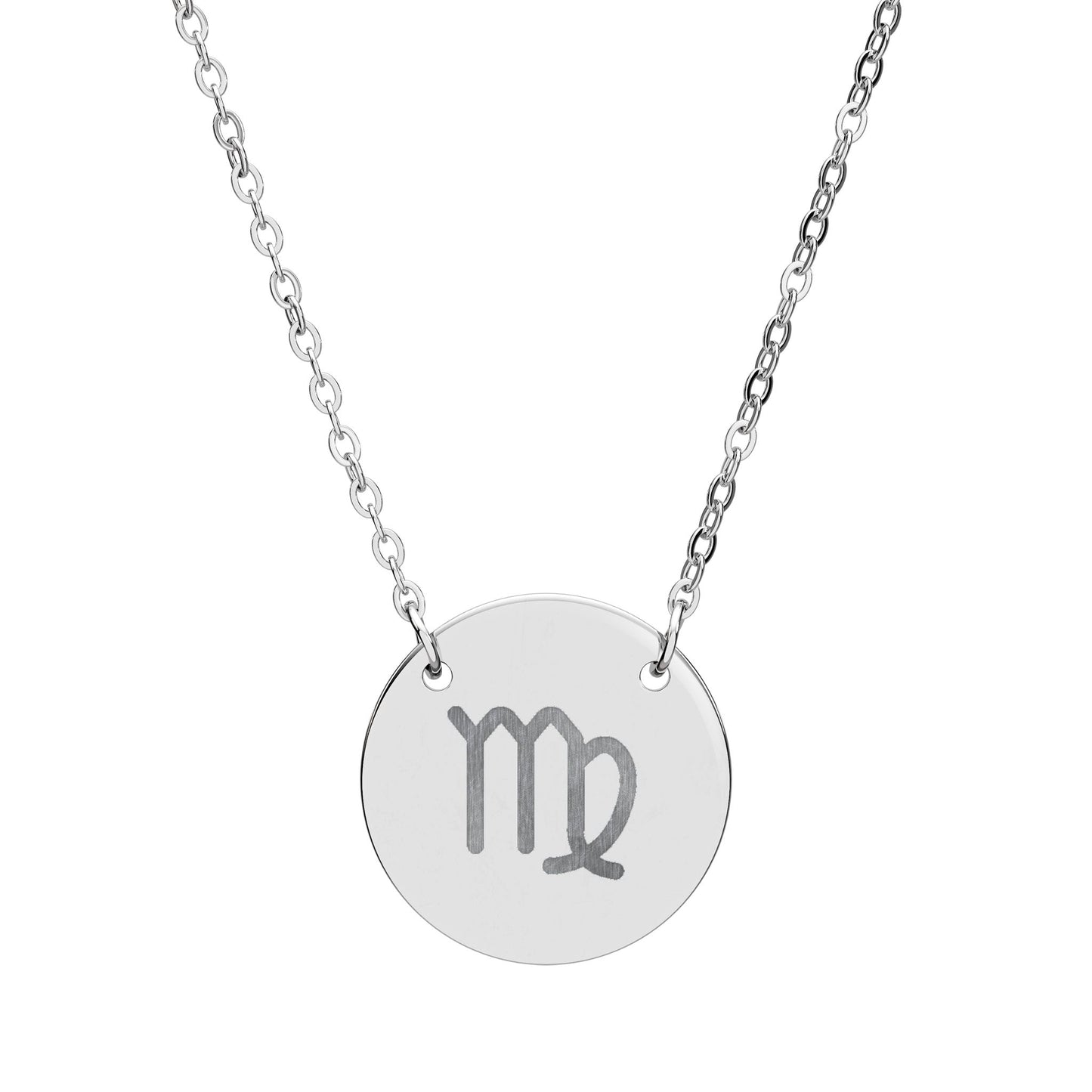 Virgo Engraved Zodiac Necklace