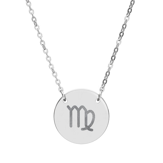 Virgo Engraved Zodiac Necklace