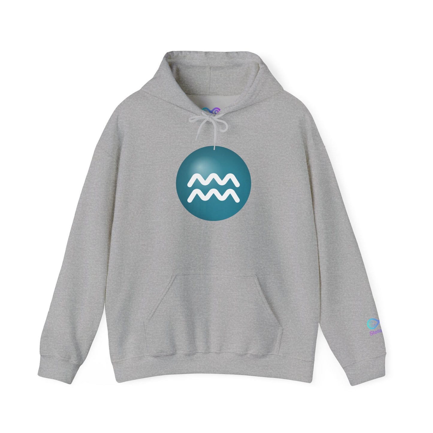 Unisex Aquarius Zodiac Hoodie — Astrology Glyph Sweatshirt