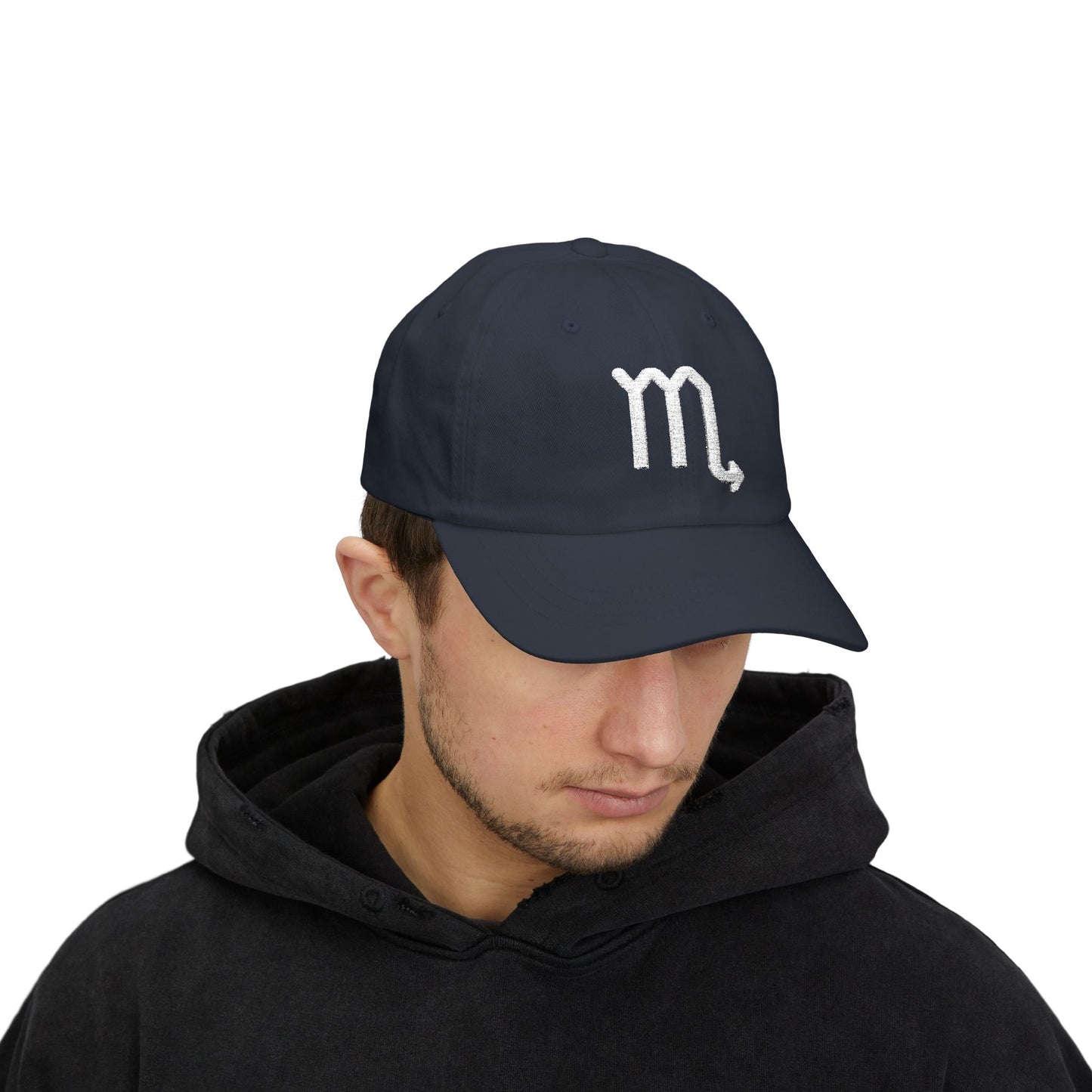 Scorpio Zodiac Hat — White Glyph