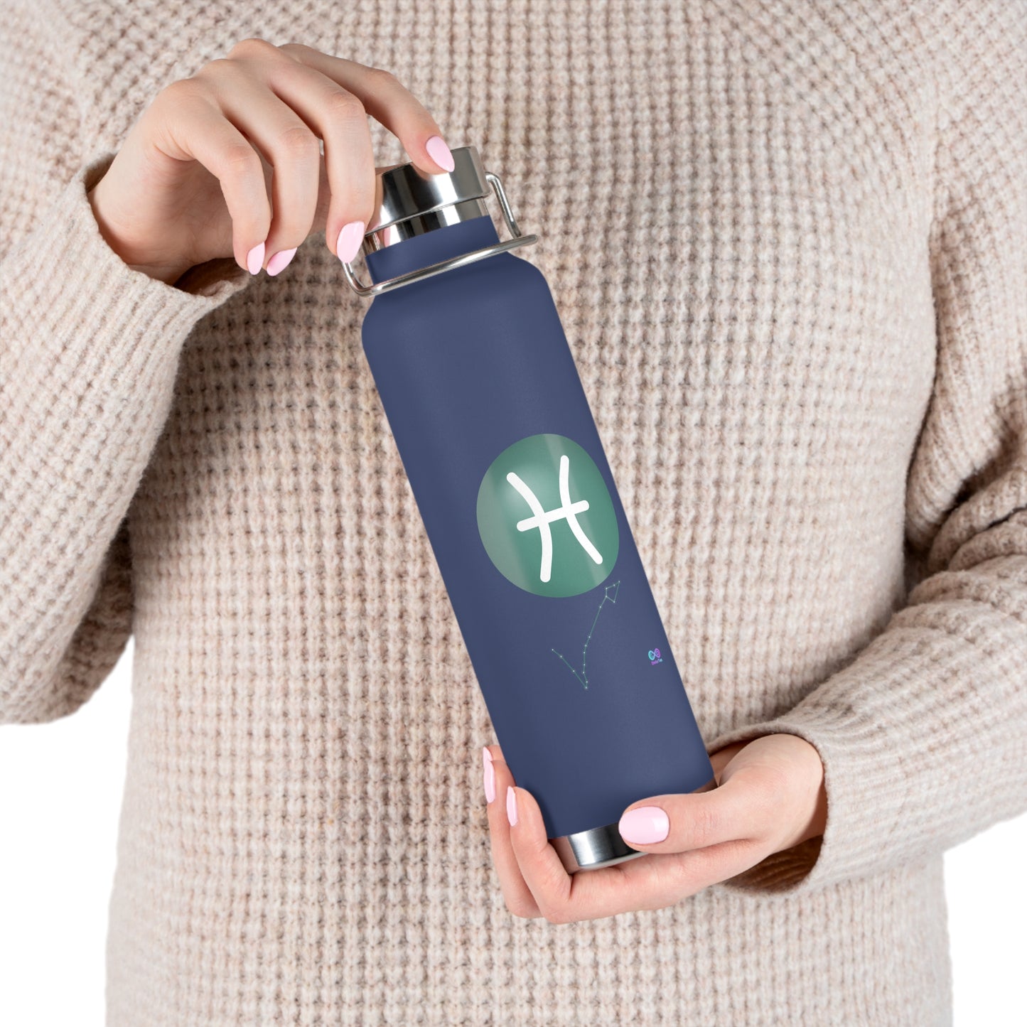 Pisces Zodiac Stainless Water Bottle — 22oz Copper Vacuum Insulated