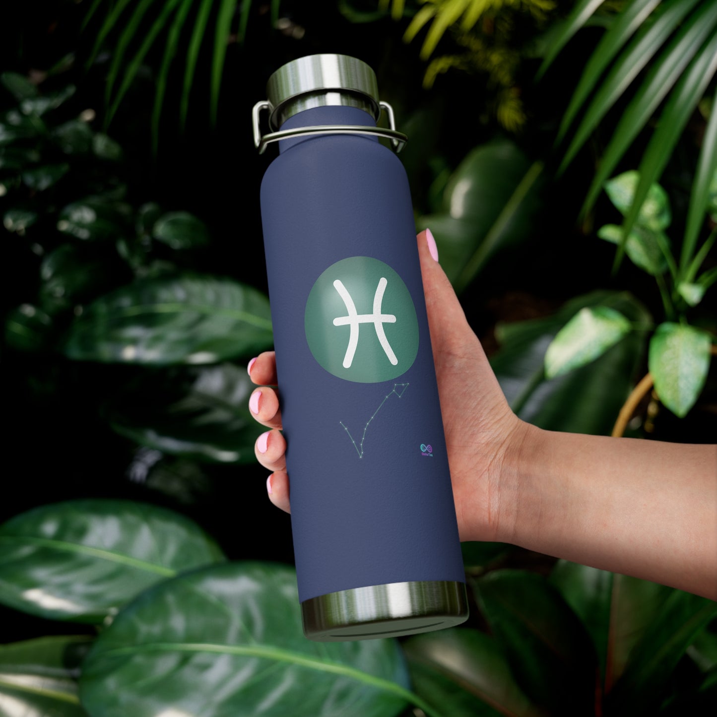 Pisces Zodiac Stainless Water Bottle — 22oz Copper Vacuum Insulated