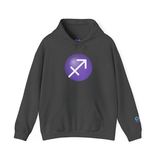 Unisex Sagittarius Zodiac Hoodie – Purple Astrology Sweatshirt