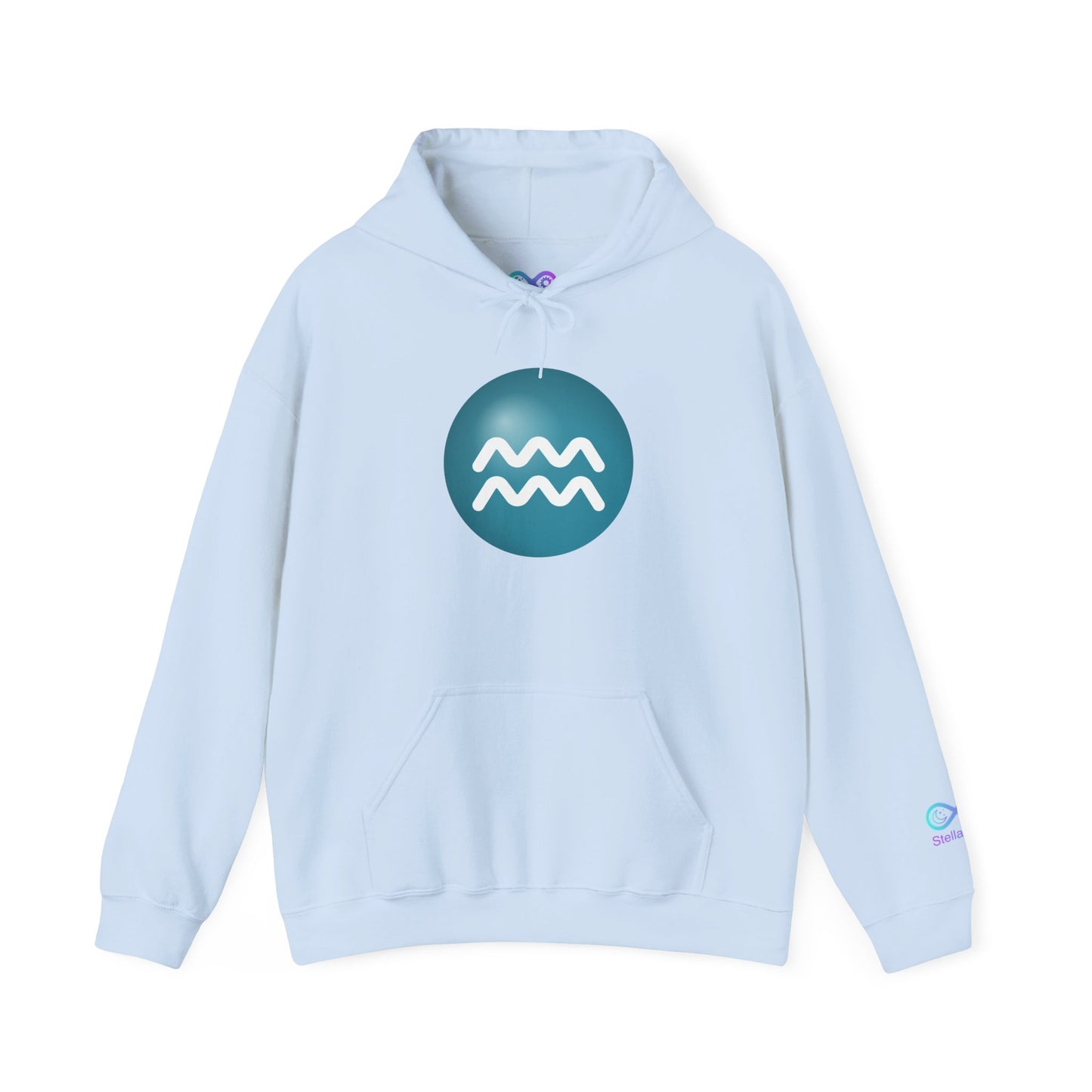 Unisex Aquarius Zodiac Hoodie — Astrology Glyph Sweatshirt