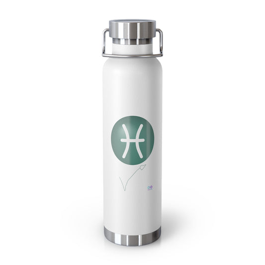 Pisces Zodiac Stainless Water Bottle — 22oz Copper Vacuum Insulated