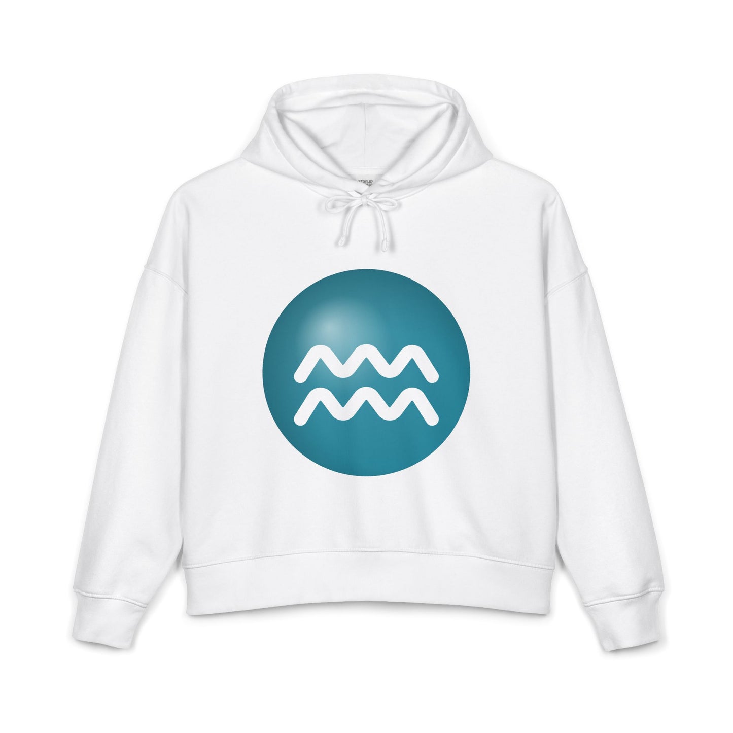 Women's Aquarius Glyph Hoodie — Organic Midweight Astrology Sweatshirt