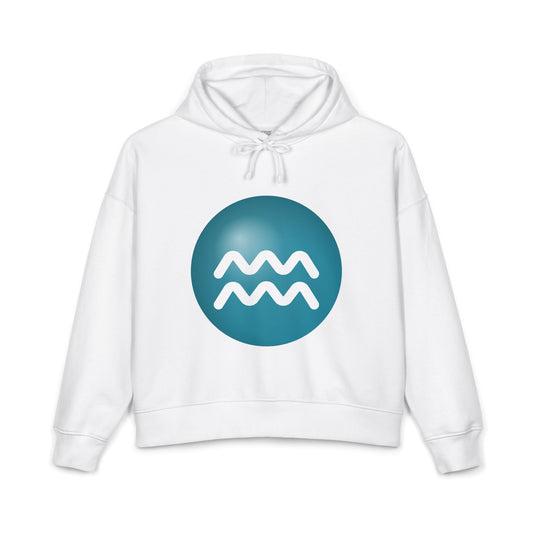 Women's Aquarius Glyph Hoodie — Organic Midweight Astrology Sweatshirt
