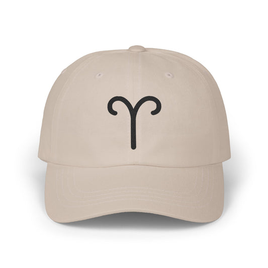 Aries Zodiac Hat — Black Glyph