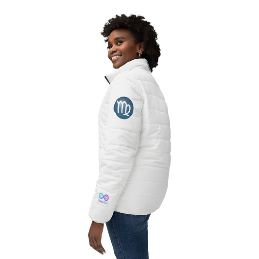 Women's Virgo White Quilted Puffer Jacket