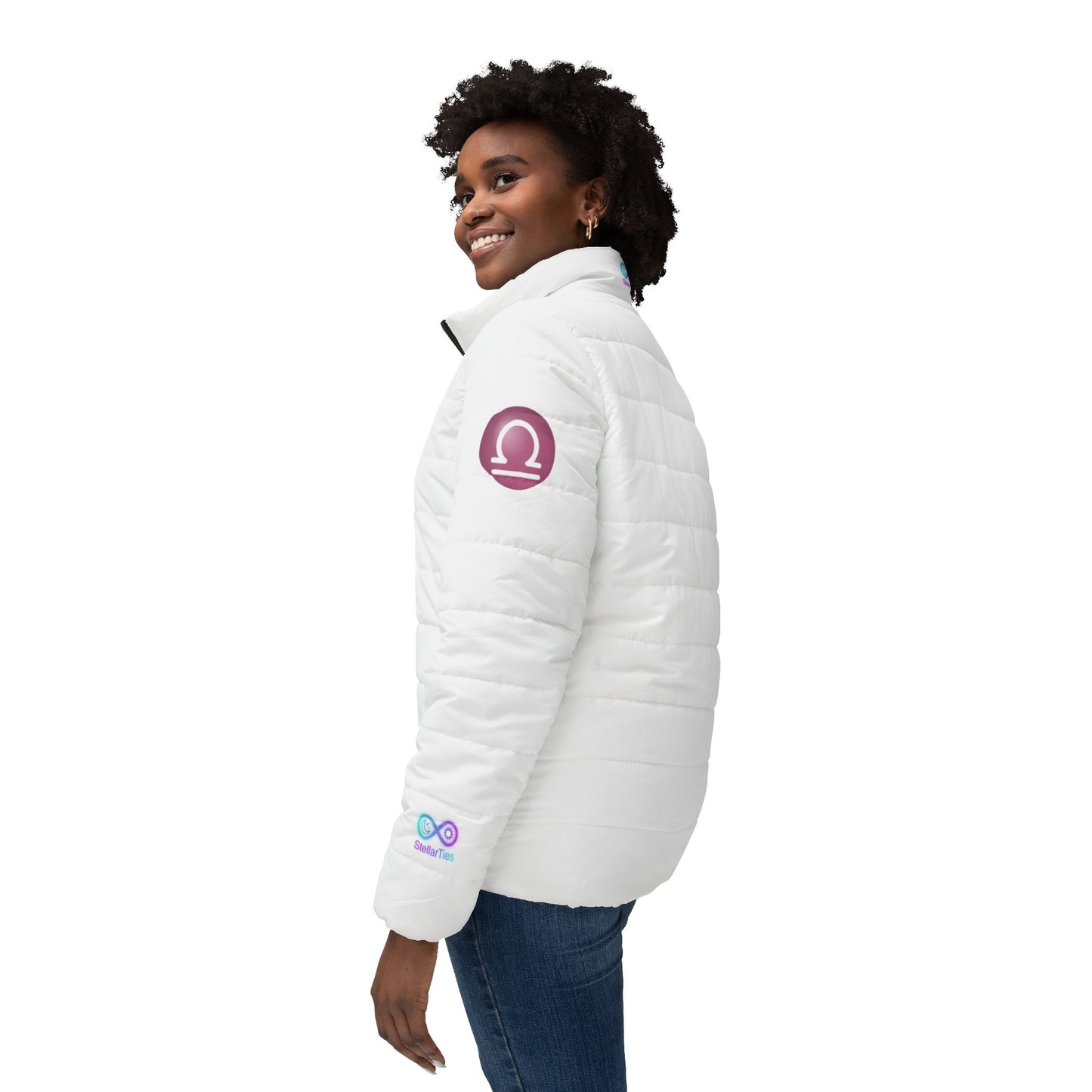Women's Libra White Quilted Puffer Jacket
