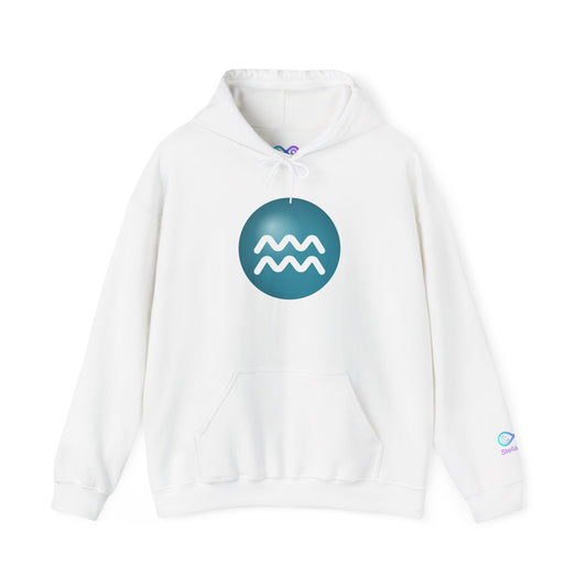 Unisex Aquarius Zodiac Hoodie — Astrology Glyph Sweatshirt