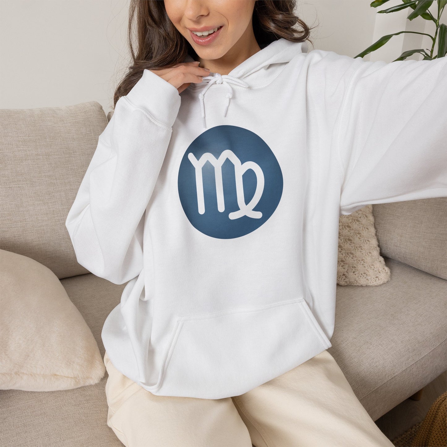 Unisex Virgo Zodiac Hoodie — Astrology Glyph Sweatshirt