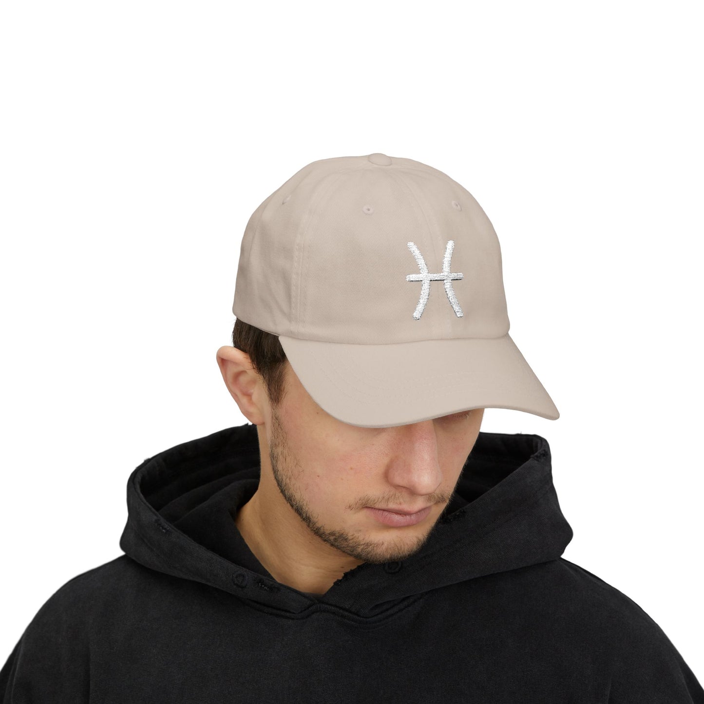 Pisces Zodiac Hat — White Glyph