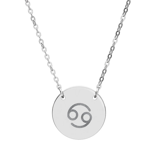 Cancer Engraved Zodiac Necklace