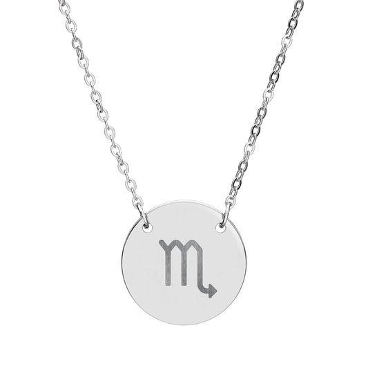 Scorpio Engraved Zodiac Necklace