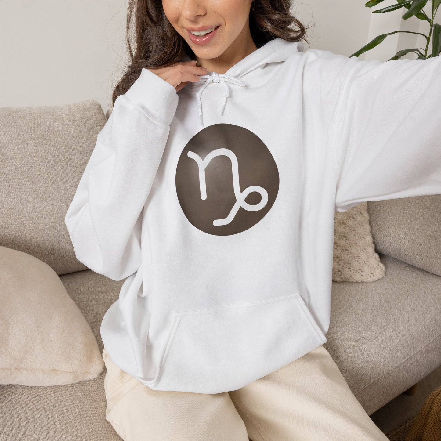 Unisex Capricorn Zodiac Hoodie – Astrology Glyph Pullover