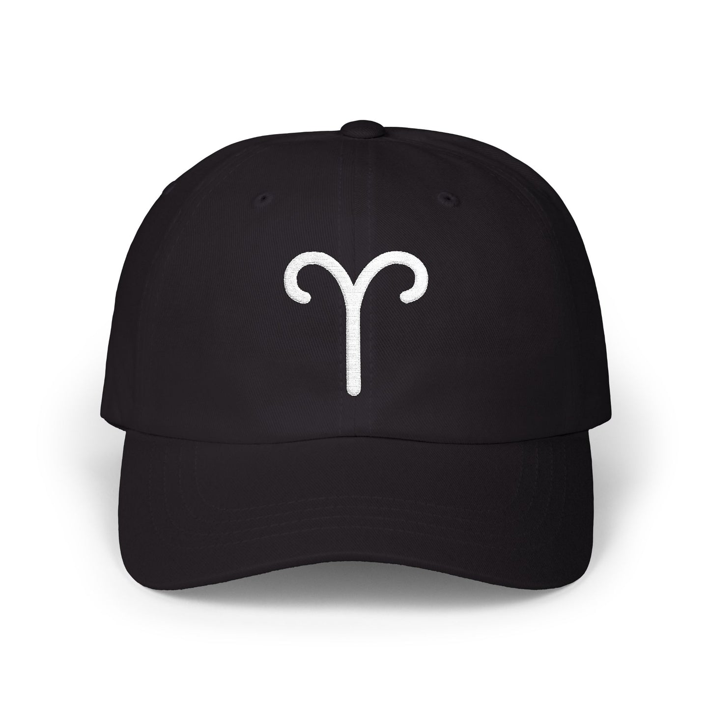Aries Zodiac Hat — White Glyph