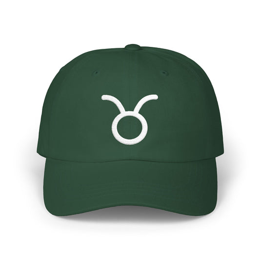 Taurus Zodiac Hat — White Glyph