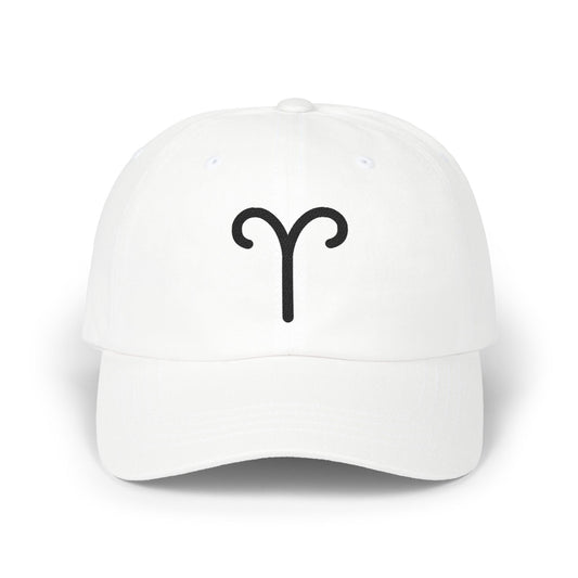 Aries Zodiac Hat — Black Glyph