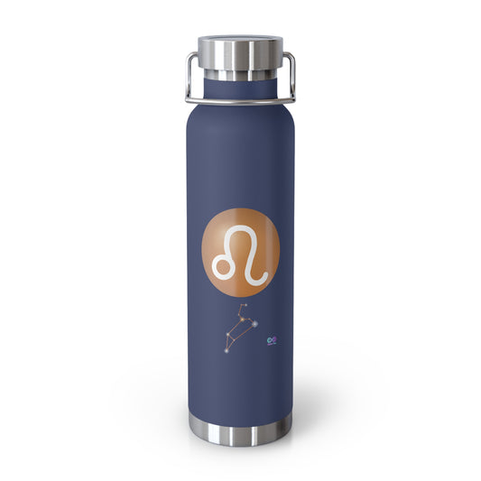 Leo Zodiac Copper Vacuum Insulated Bottle — 22 oz Stainless Travel Tumbler