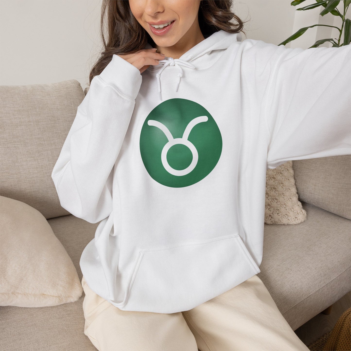 Unisex Taurus Zodiac Hoodie —  Astrology Glyph Sweatshirt