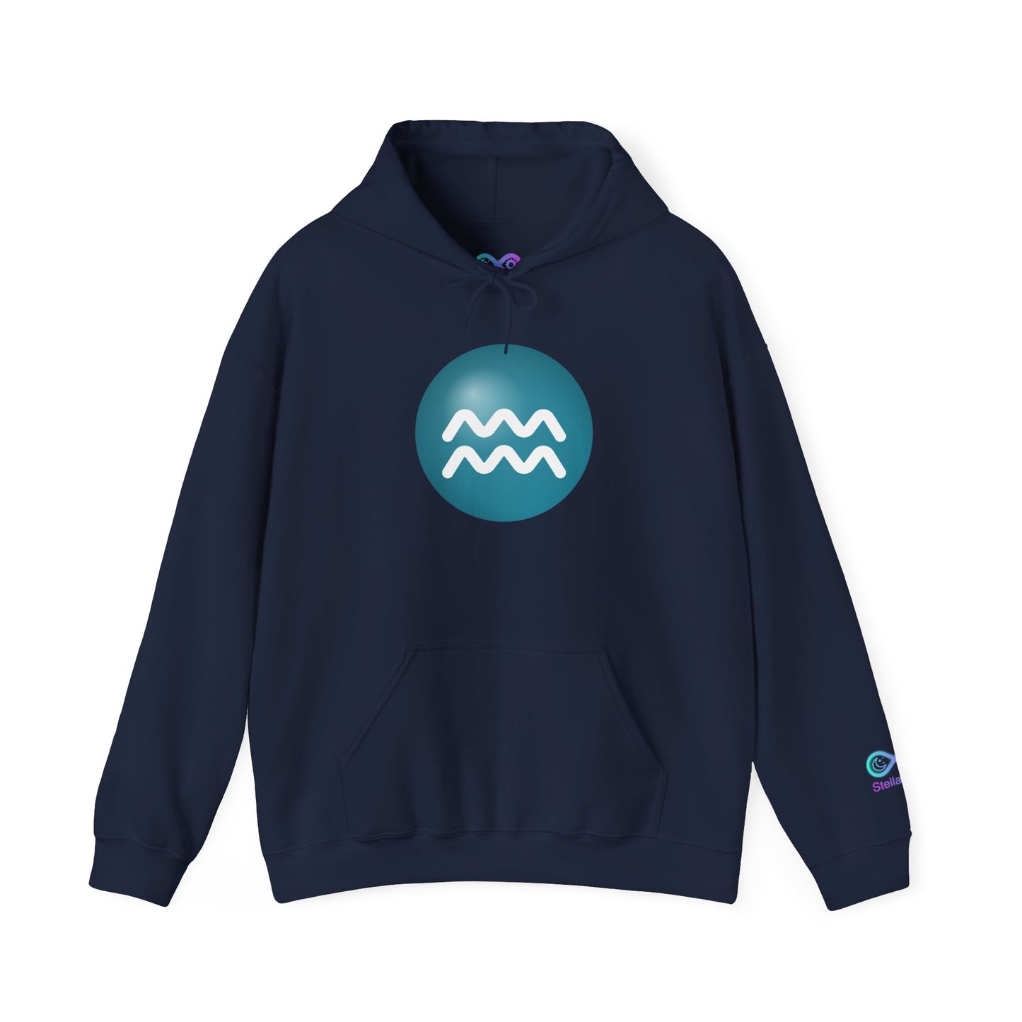 Unisex Aquarius Zodiac Hoodie — Astrology Glyph Sweatshirt