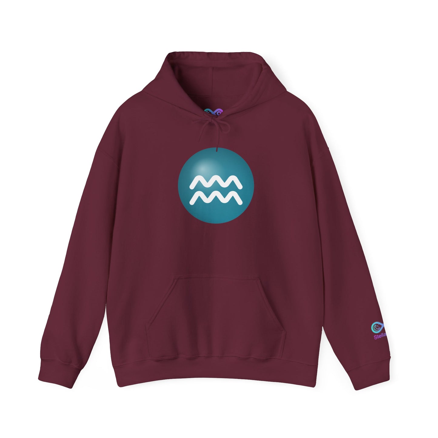 Unisex Aquarius Zodiac Hoodie — Astrology Glyph Sweatshirt
