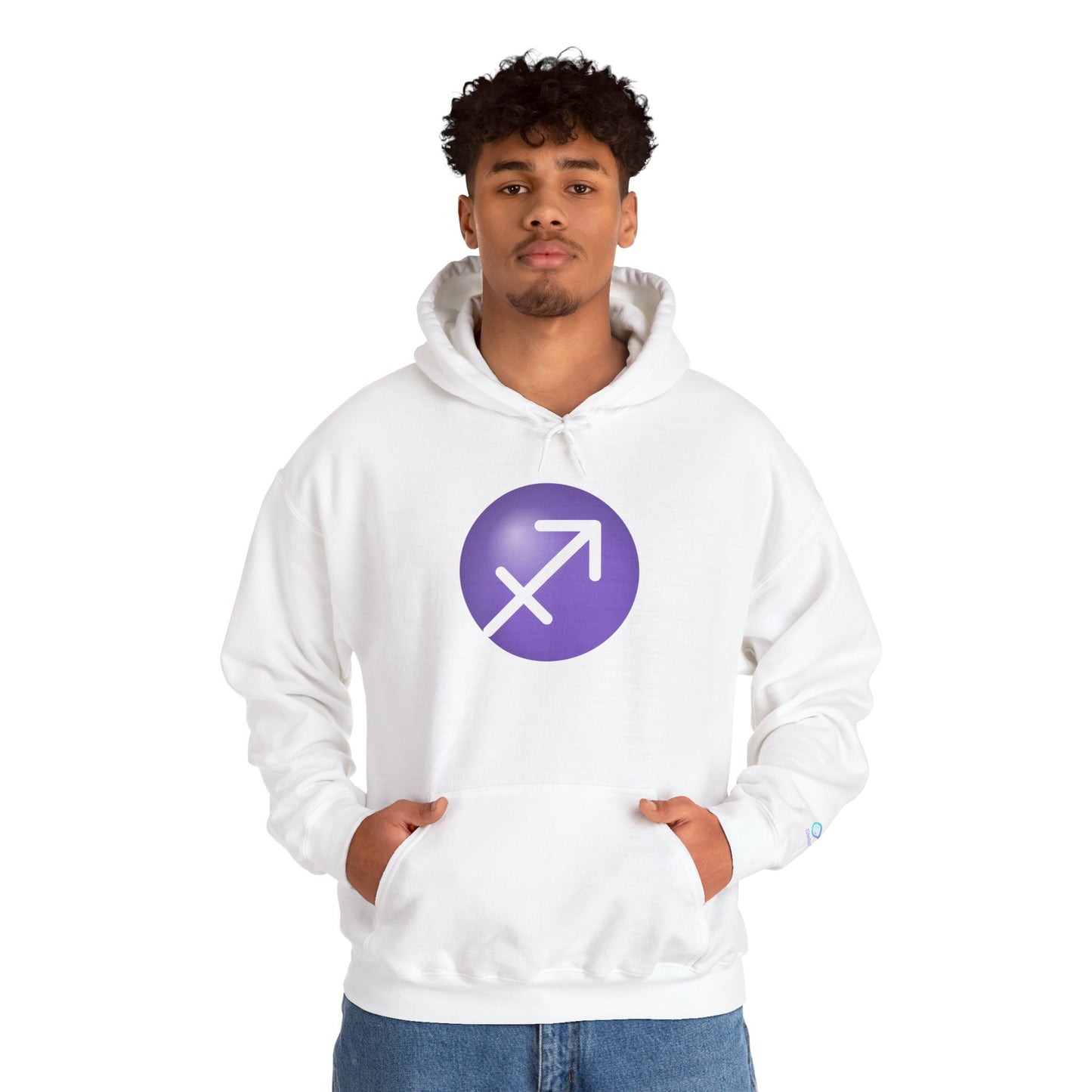 Unisex Sagittarius Zodiac Hoodie – Purple Astrology Sweatshirt