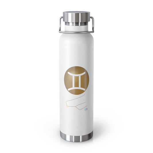 Gemini Zodiac Copper Vacuum Water Bottle — 22oz Insulated Bottle