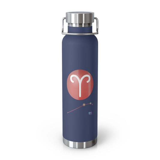 Aries Zodiac 22oz Vacuum Bottle — Copper-Accented Insulated Water Bottle