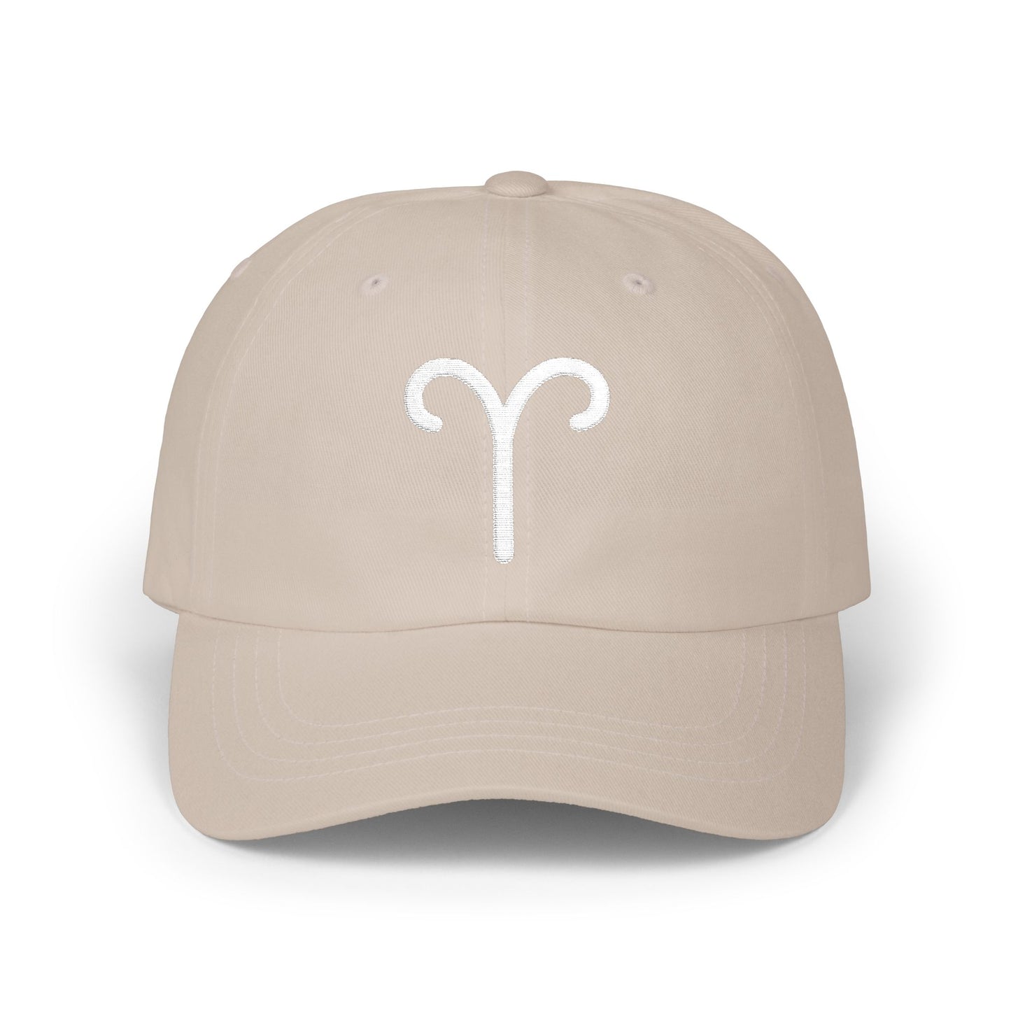 Aries Zodiac Hat — White Glyph