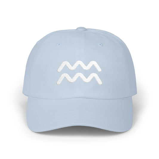 Aquarius Zodiac Hat — White Glyph