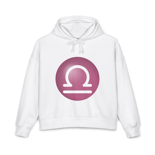 Women's Libra Symbol Hoodie —  Organic Midweight Astrology Pullover