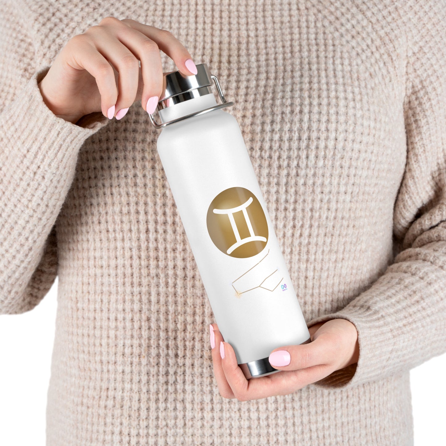 Gemini Zodiac Copper Vacuum Water Bottle — 22oz Insulated Bottle